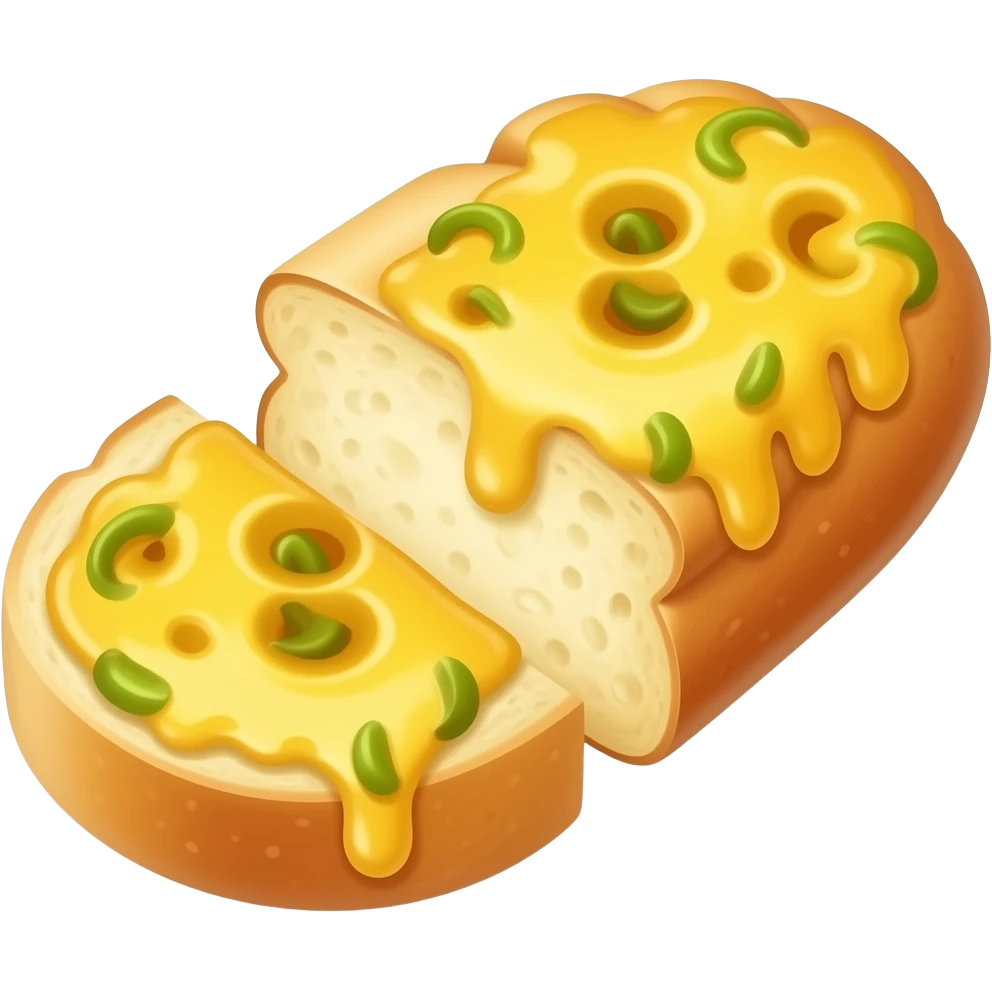 cheesy garlic bread cut open emoji