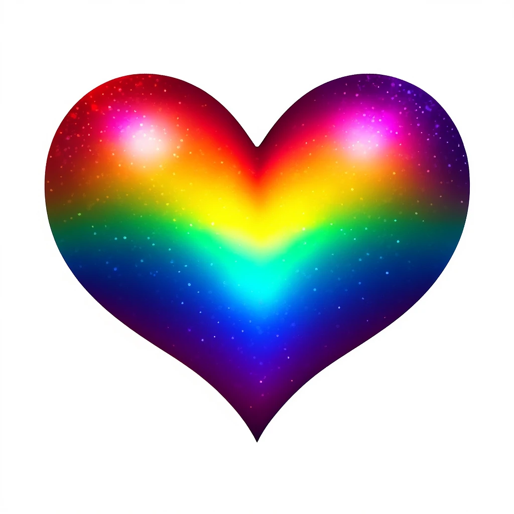 heart with a rainbow shimmer emoji