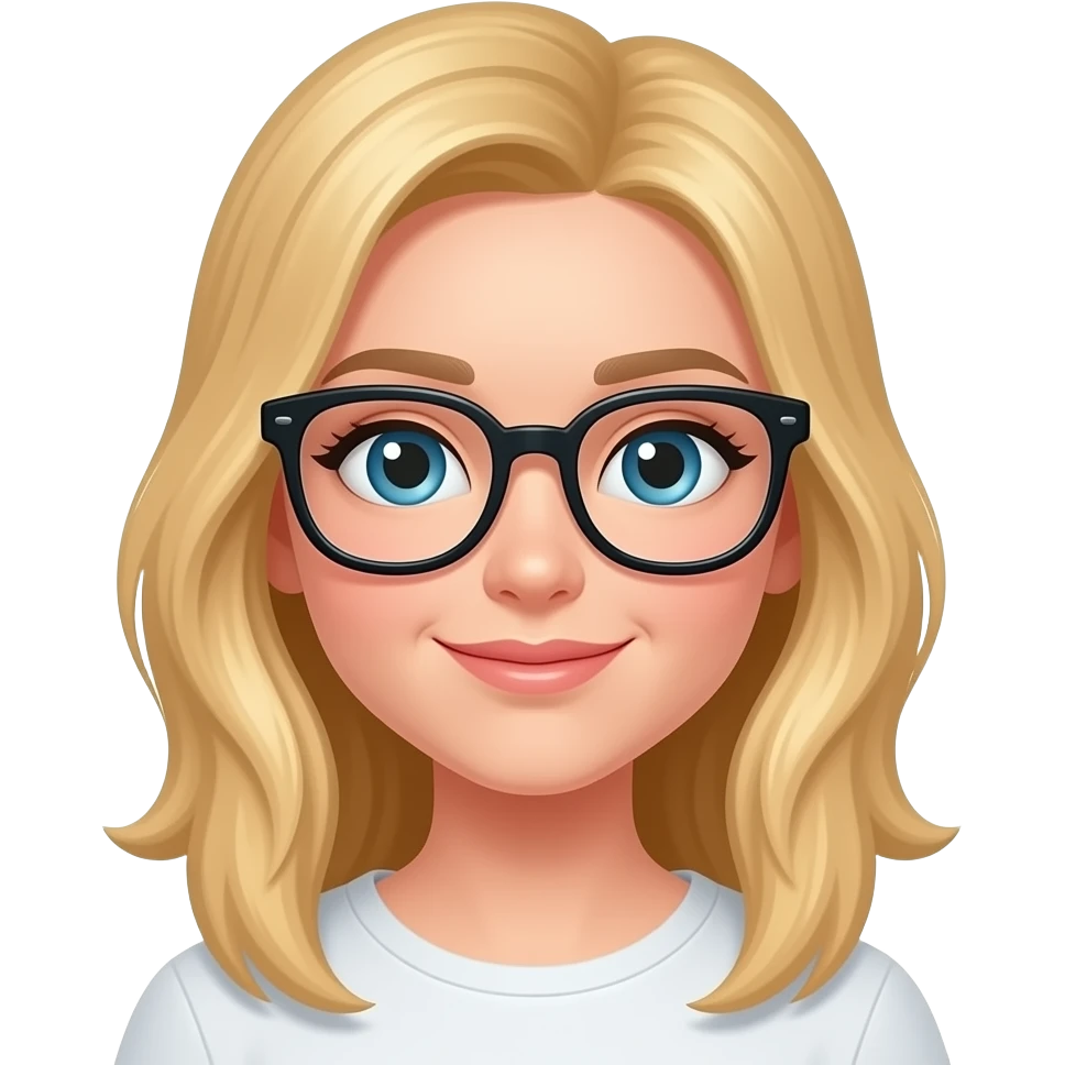 I NEED A BLONG GIRL WEARING GLASES emoji