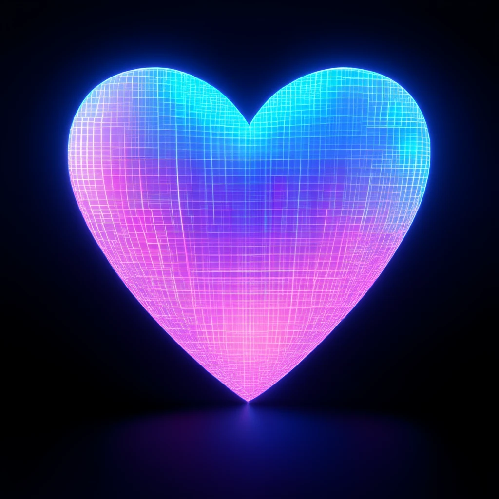 heart with a holographic grid emoji