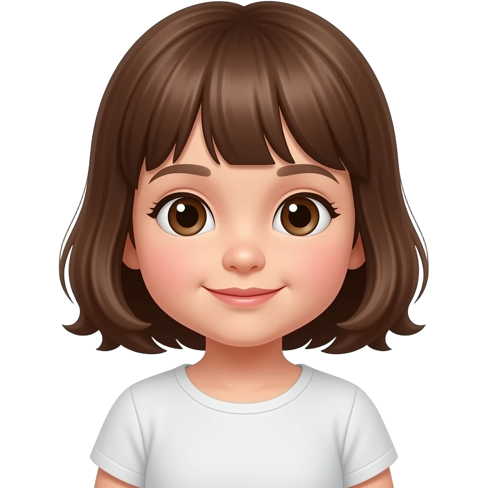 a 1 year old girl with brown hair emoji
