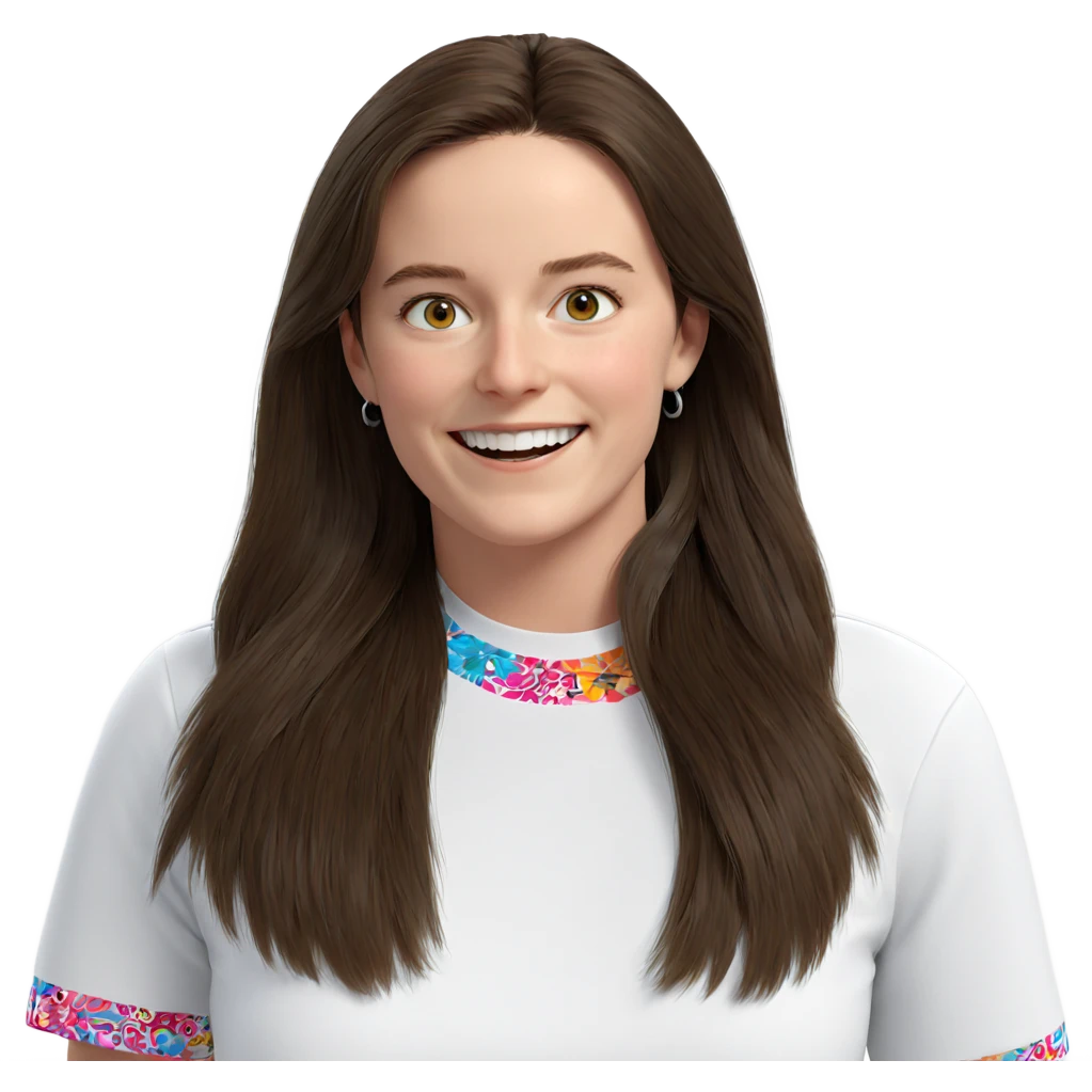 smiling girl in white shirt emoji