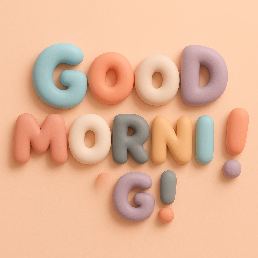 ”Good Morning!” in mochi style emoji