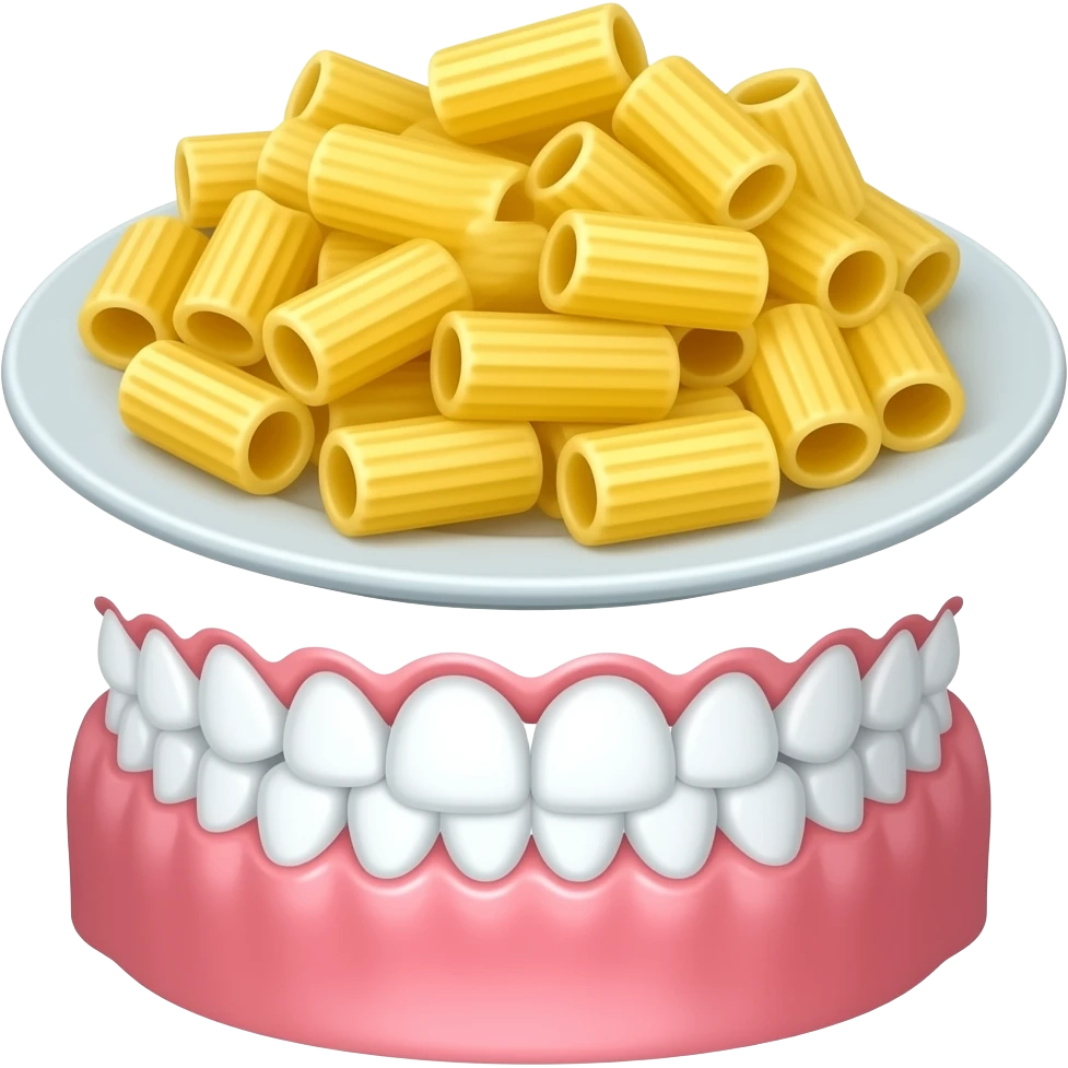 Macaroni and teeth emoji