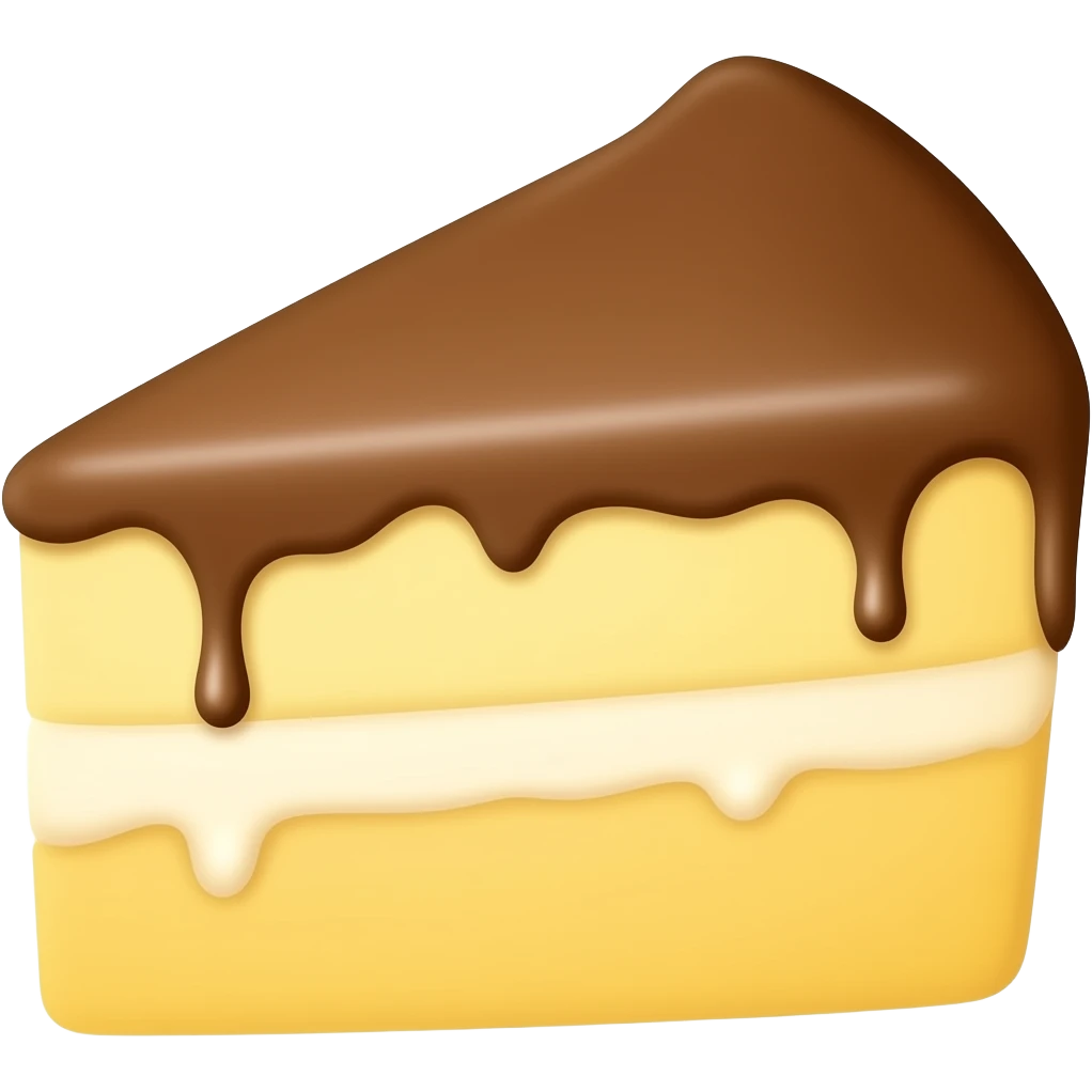 yellow cake with chocolate emoji