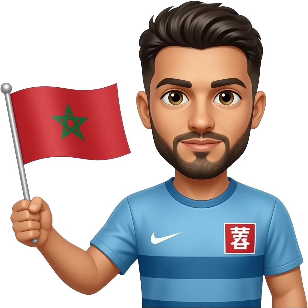 Hakimi, qui tient le drapeau du Maroc emoji