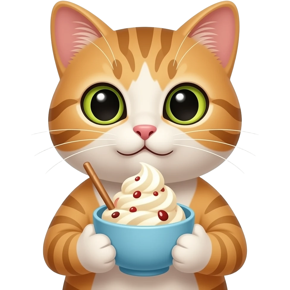 cat with Ice Cream emoji