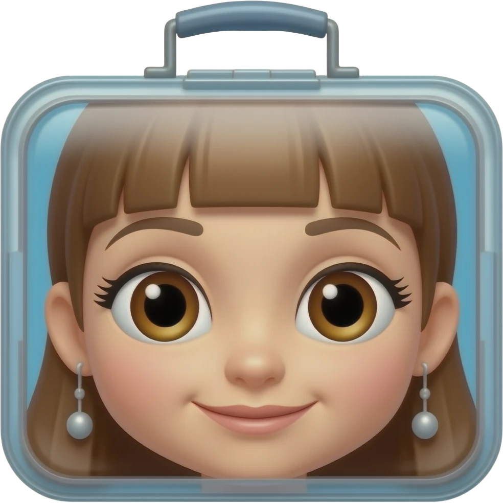 lonchera de Velma Dinkley  con ojos marrones si que sea identifica ala de la serie emoji