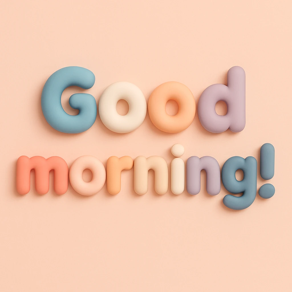 ”Good morning!” in mochi style emoji