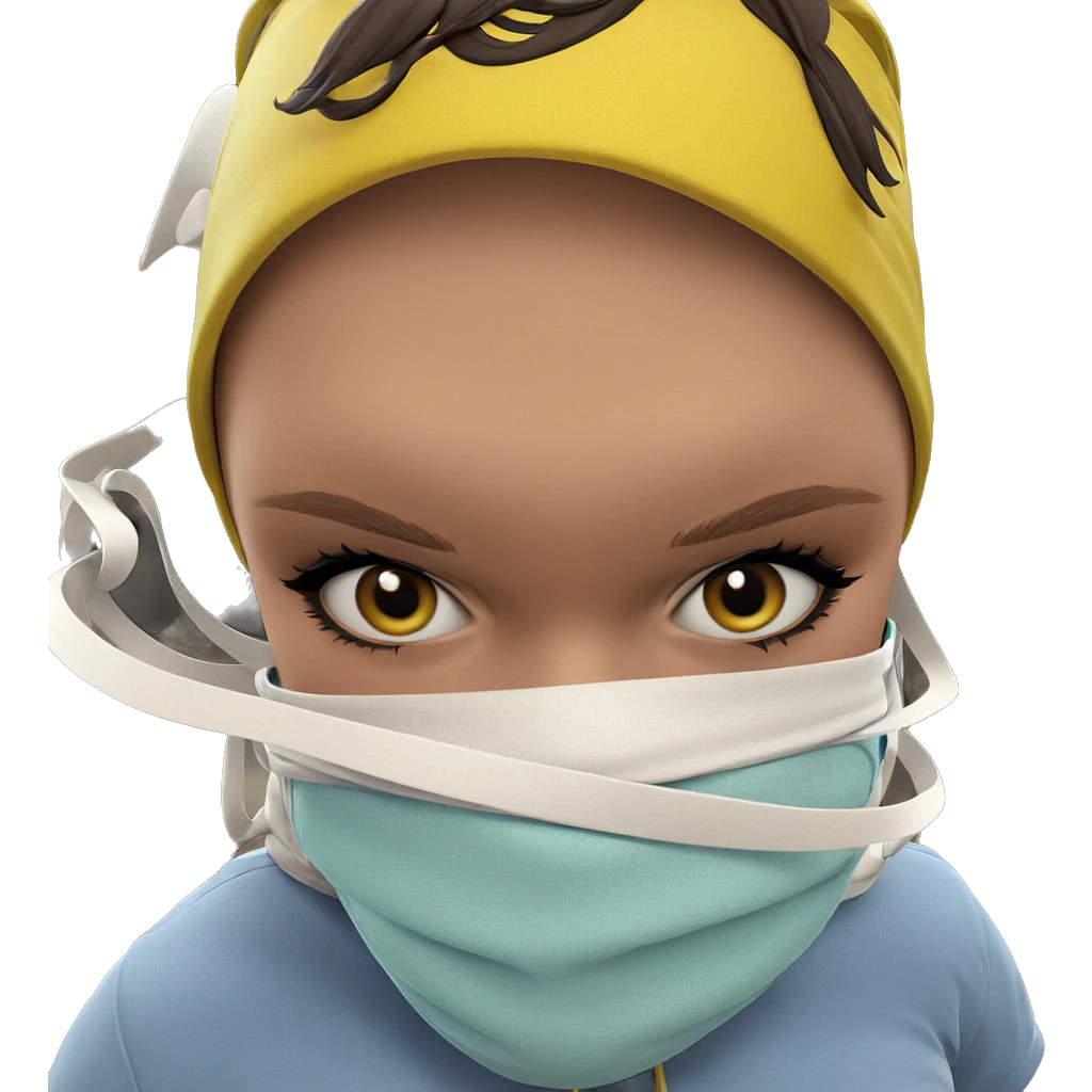 masked girl looking at viewer emoji