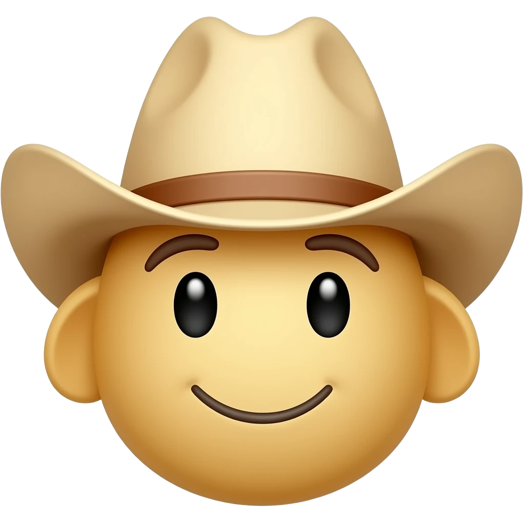 Cowboy hat yellow smiely emoji