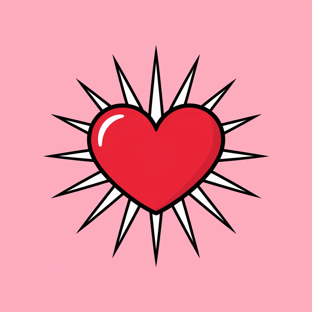 heart with a sunburst effect emoji
