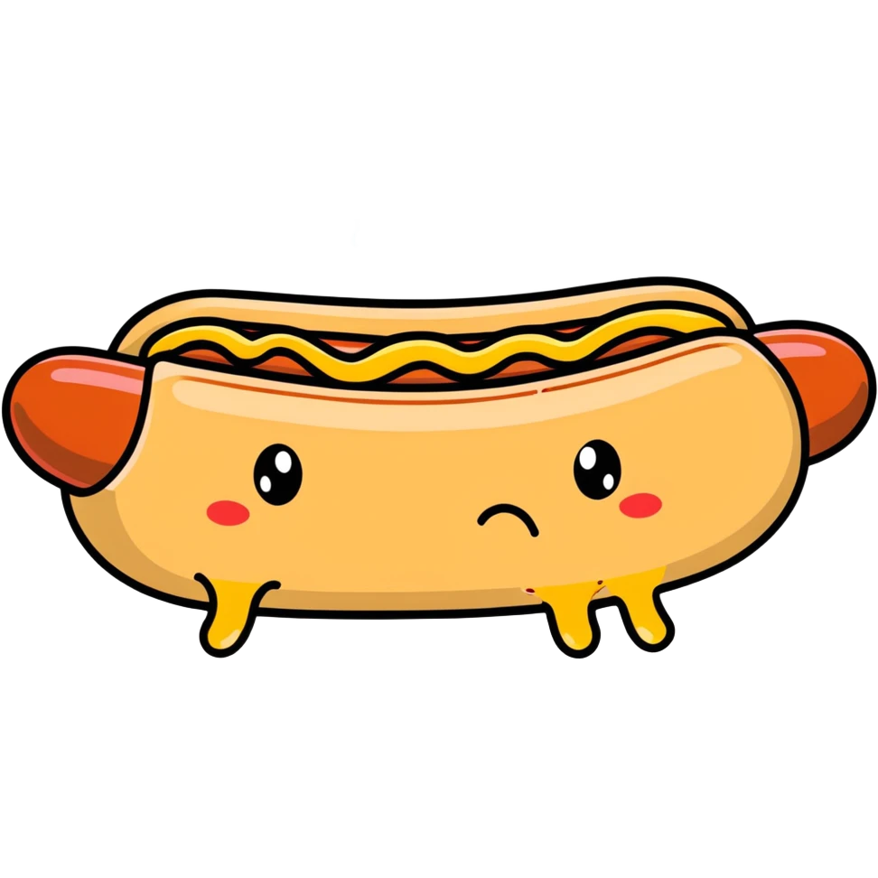 Sad hotdog crying  emoji