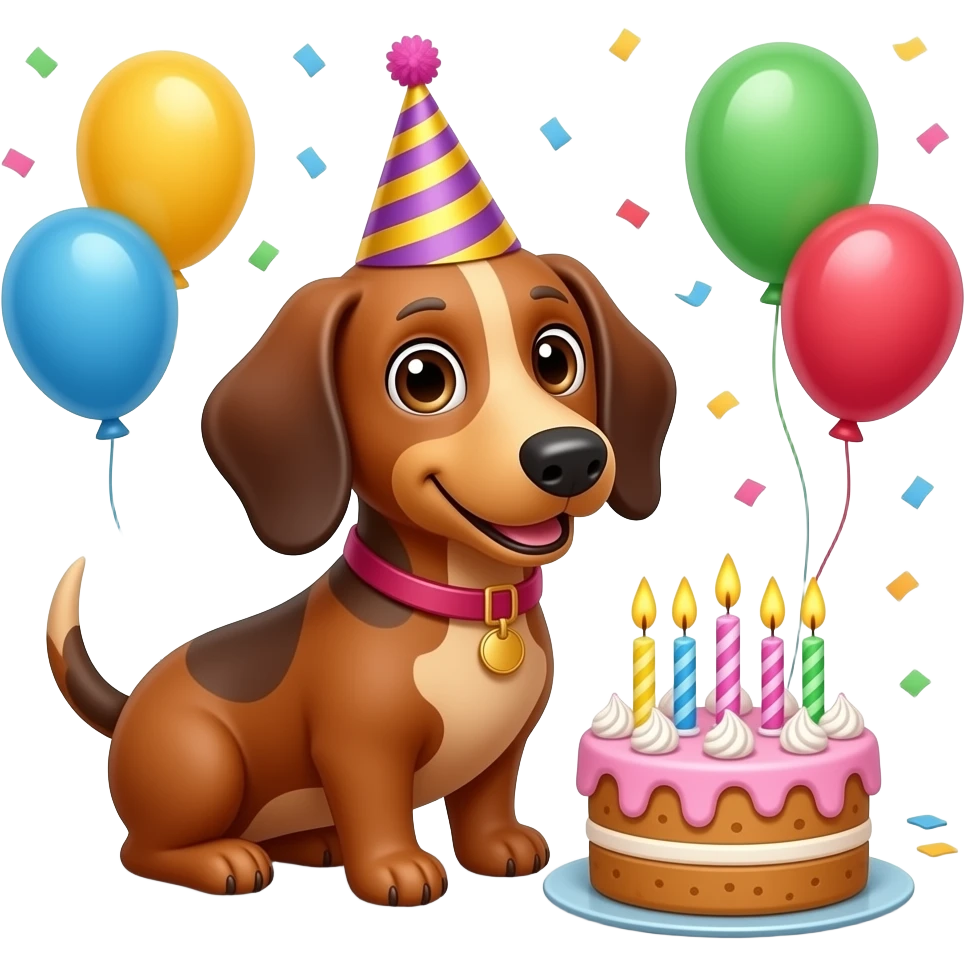 Sausage dog happy 30 th birthday emoji