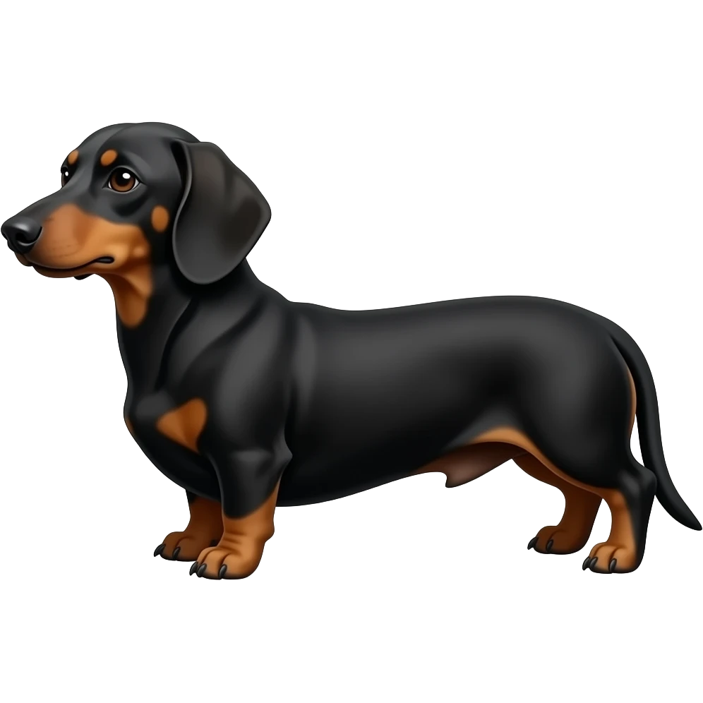 Perro salchicha negro y marrón emoji