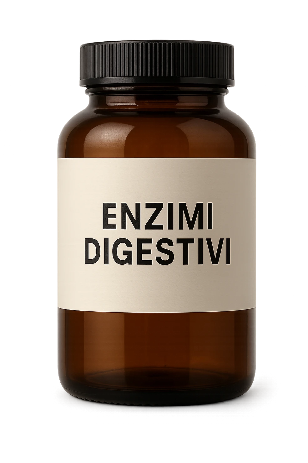 barattolo di integratore con la scritta "ENZIMI DIGESTIVI", iperrealistico 4k emoji