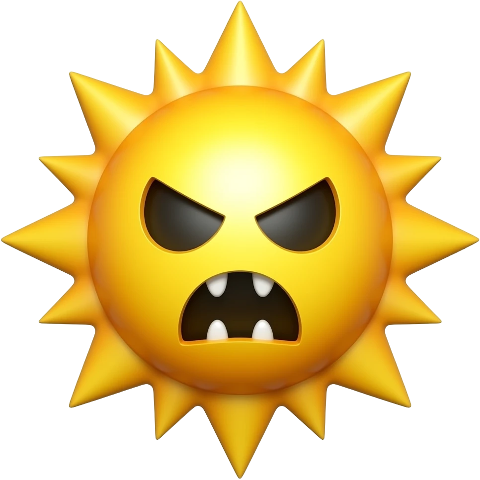 Scary sun 3d emoji emoji