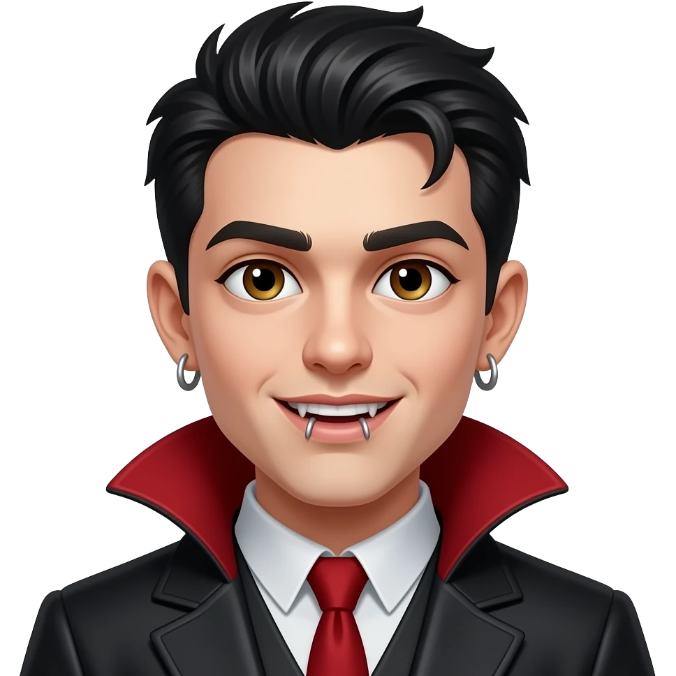 Vampire boy with lip piercings emoji
