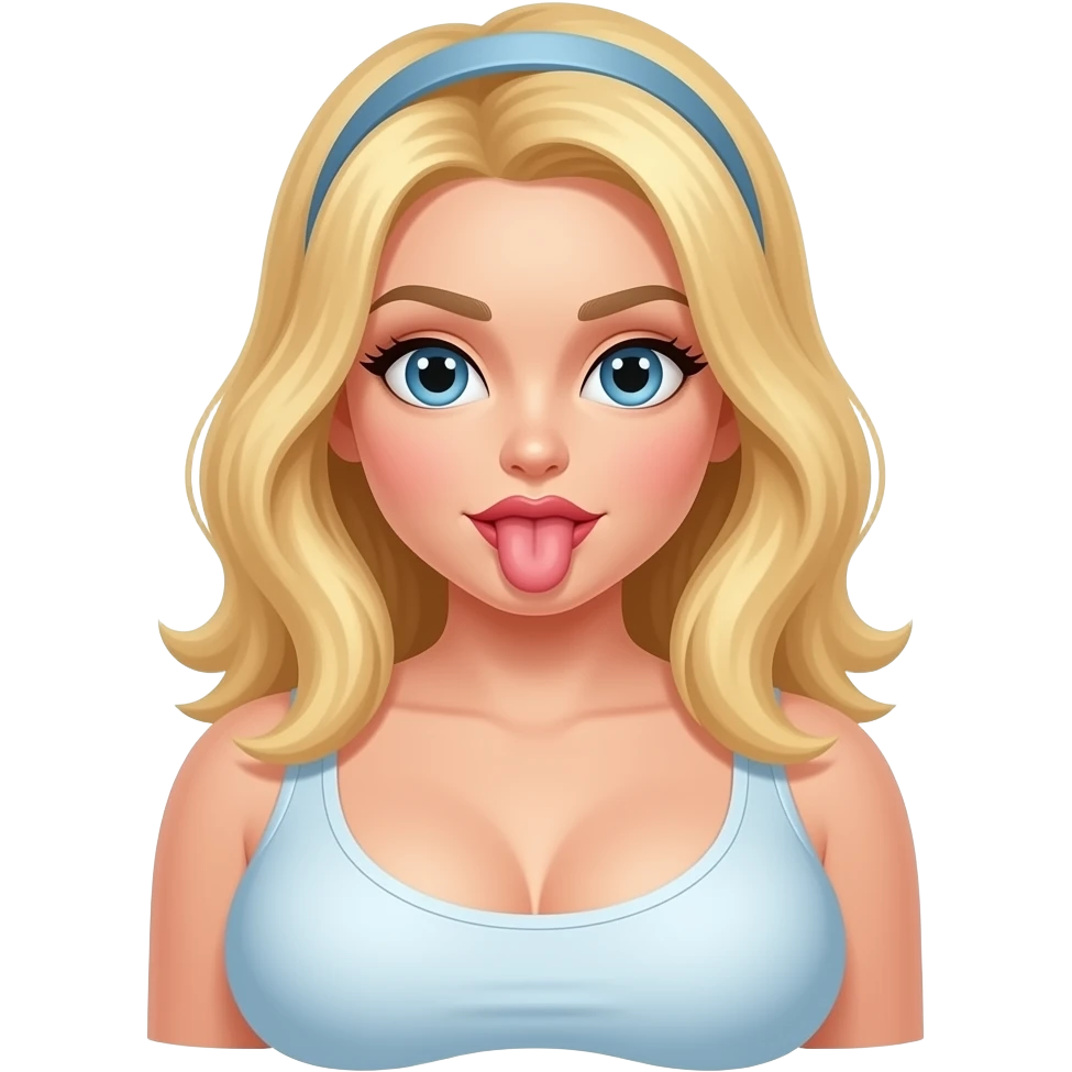busty blonde woman sucking dick emoji