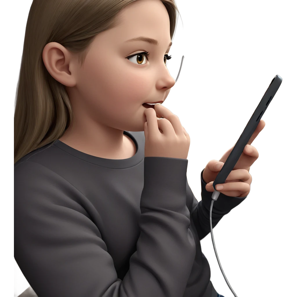 girl with phone indoors emoji