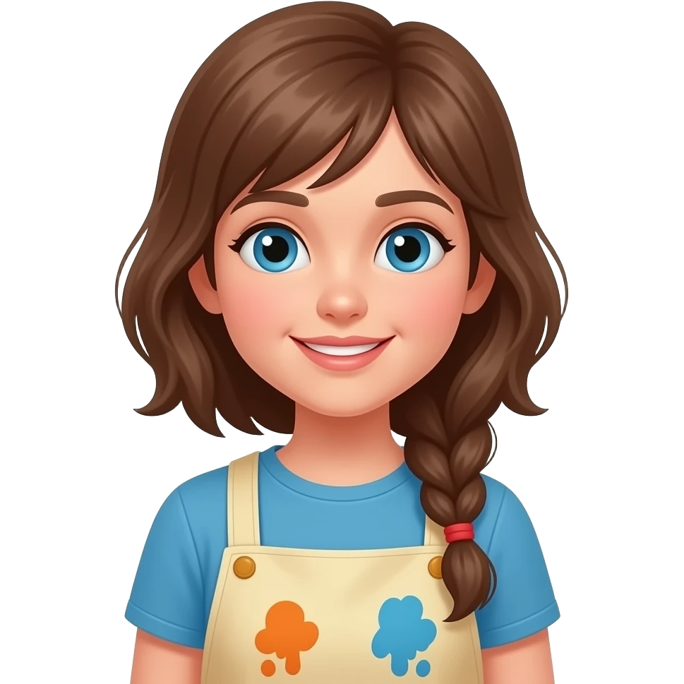 girl with paint apron emoji