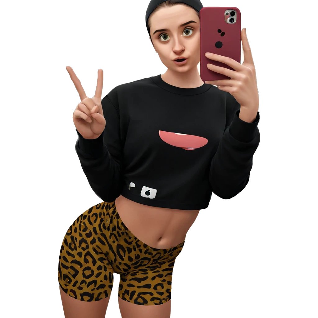 selfie with animal print boxers emoji