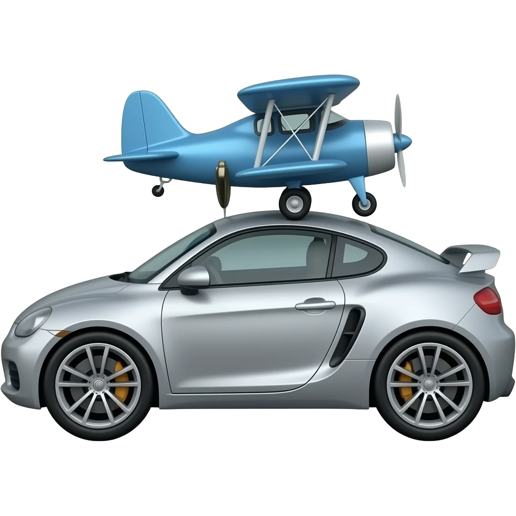 A car with a plane on its roof emoji