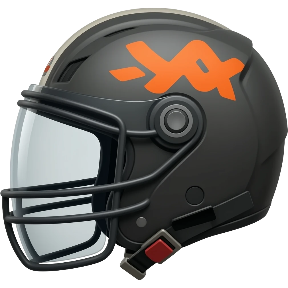 Make this helmet black with orange logo emoji