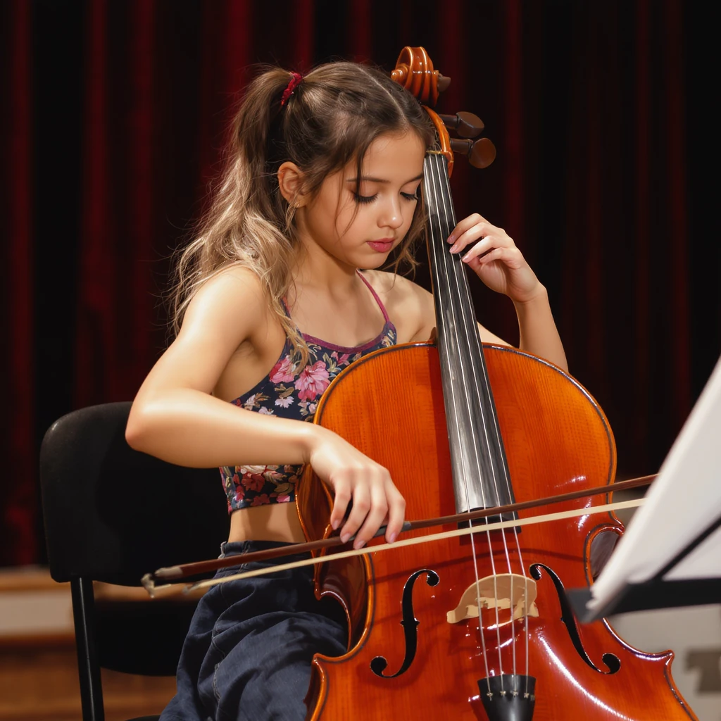 girl playing cello emoji