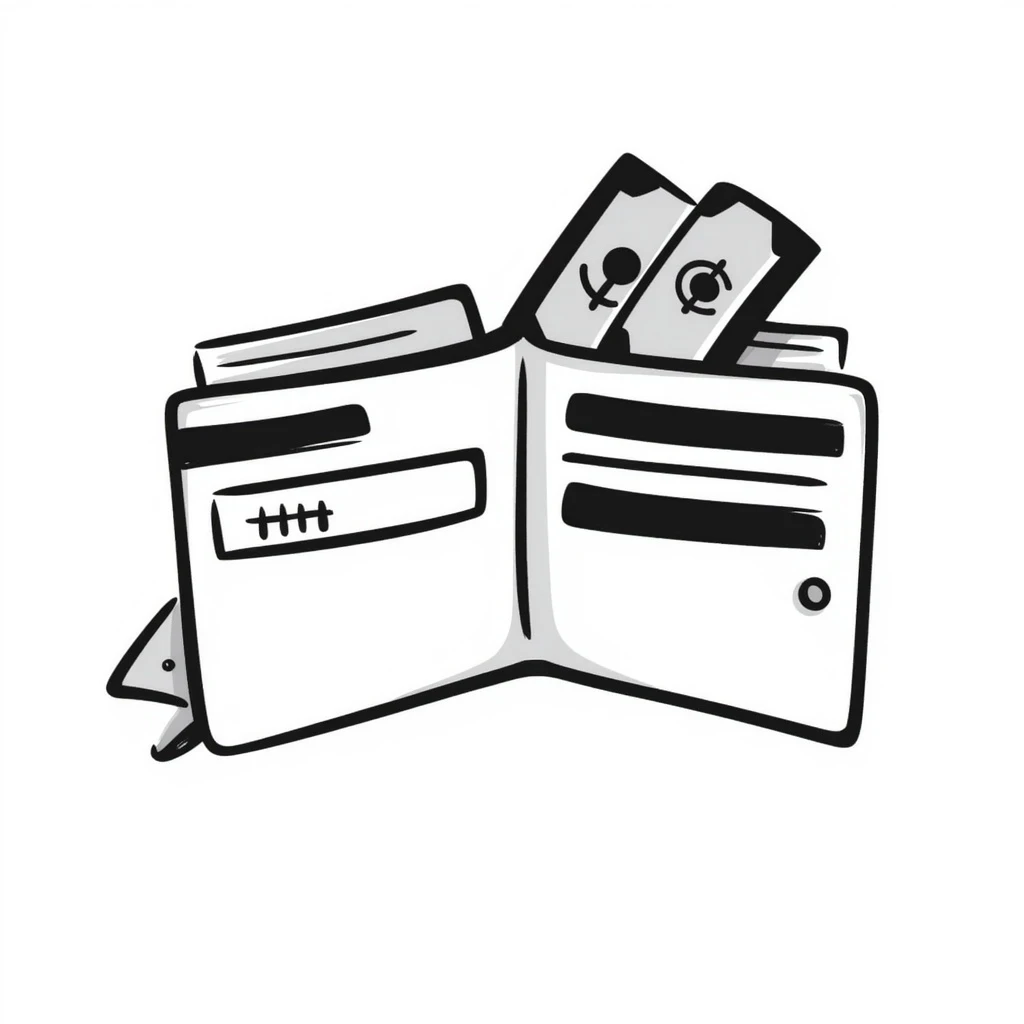 hand drawn wallet doodle emoji