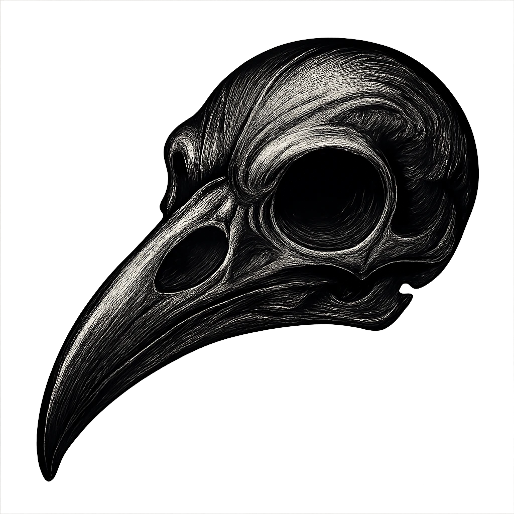 goth black crow skull emoji