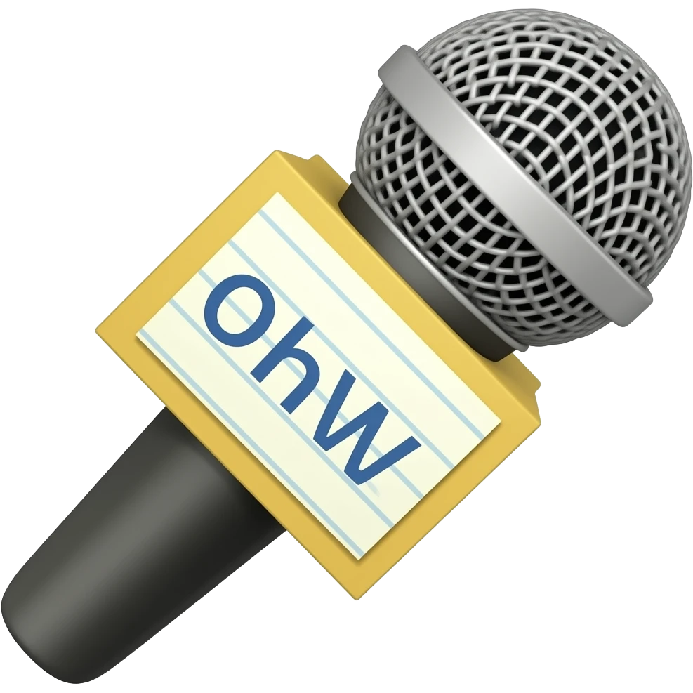 mic and text "memo" emoji