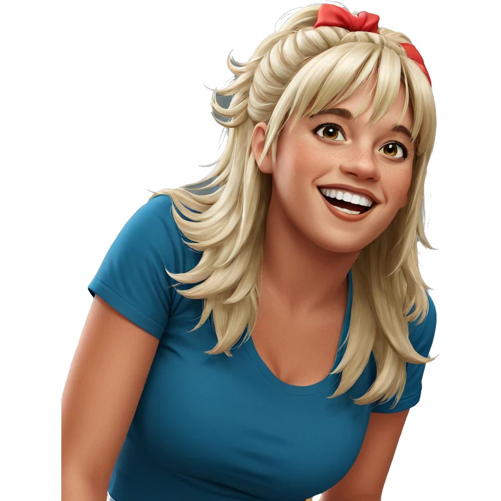 cheerful girl in cosplay emoji