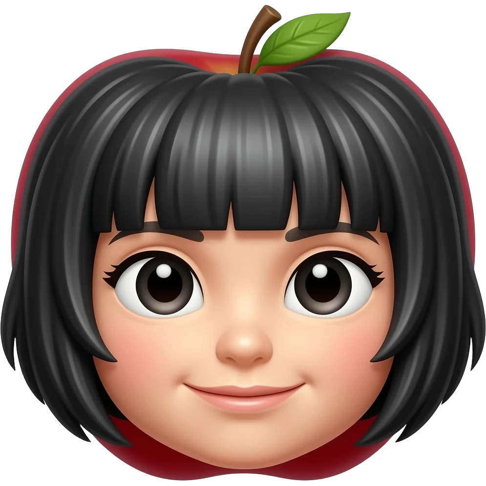 Créé un un pomme avec des cheveux courts noir emoji