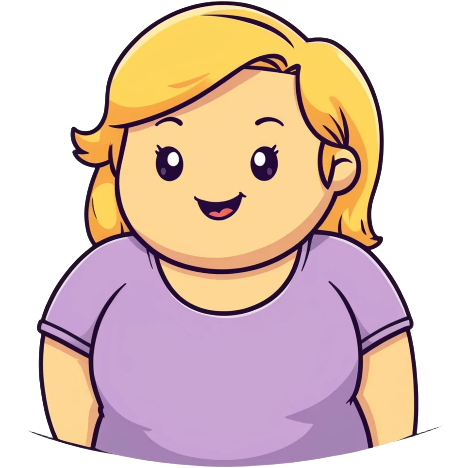 blonde plus size girl with happy expression emoji