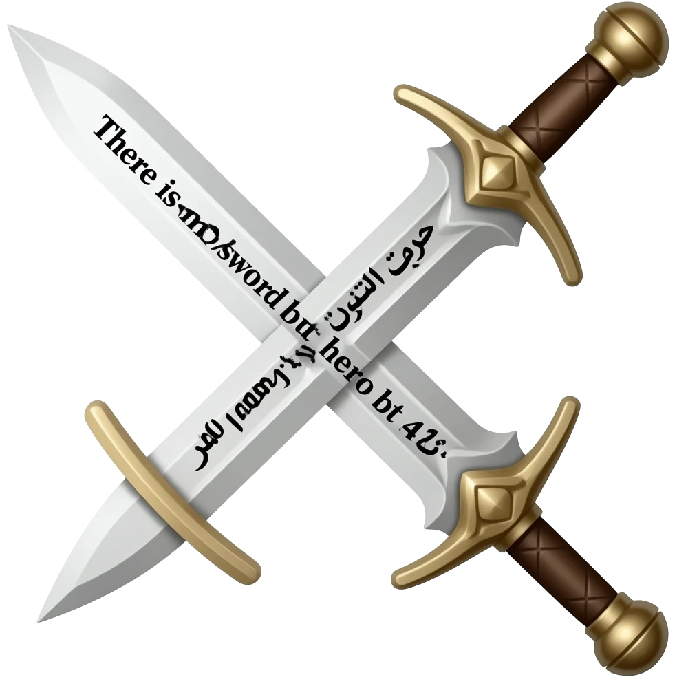 A sword with two inward-curving blades, engraved with: "There is no sword but ذو الفقار, and no hero but علي." emoji