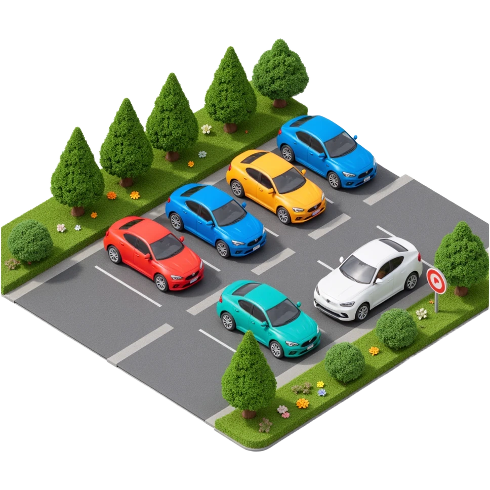 lot with many cars emoji