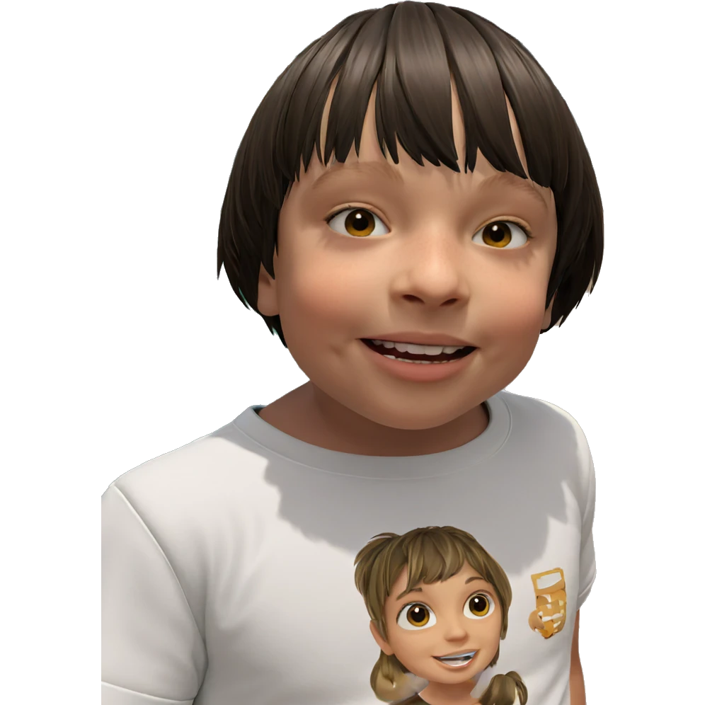 child outdoors in white shirt emoji