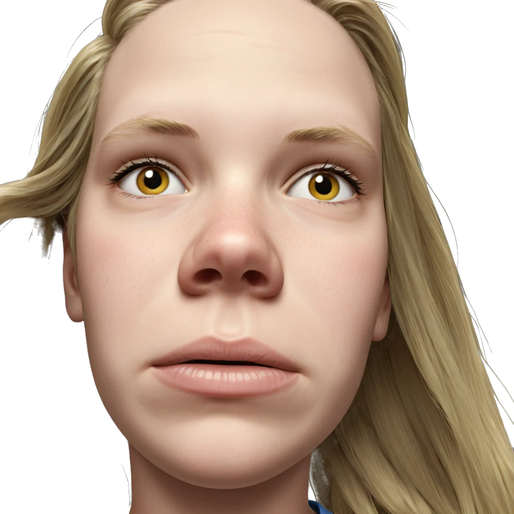 blonde girl in tears portrait emoji