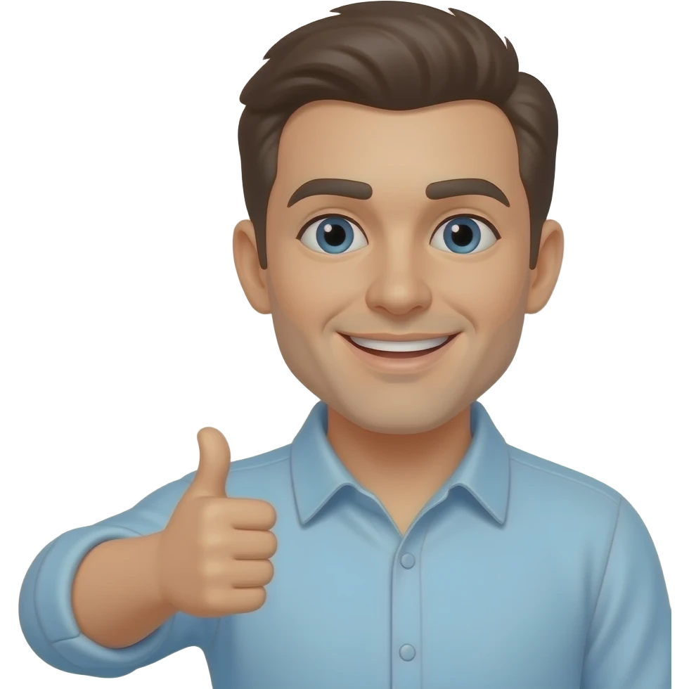 A man thumb up and say “good” emoji