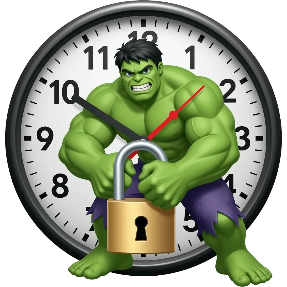 Hulk doing clock it lock it emoji