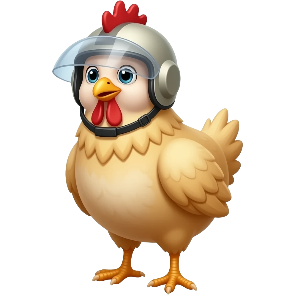 chicken with a camera helmet emoji