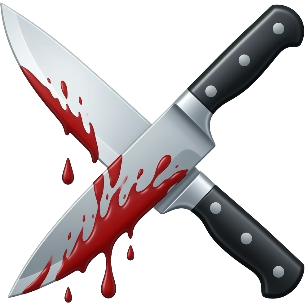 emoji very sharp knife with blood dripping off it and a black handle single emoji