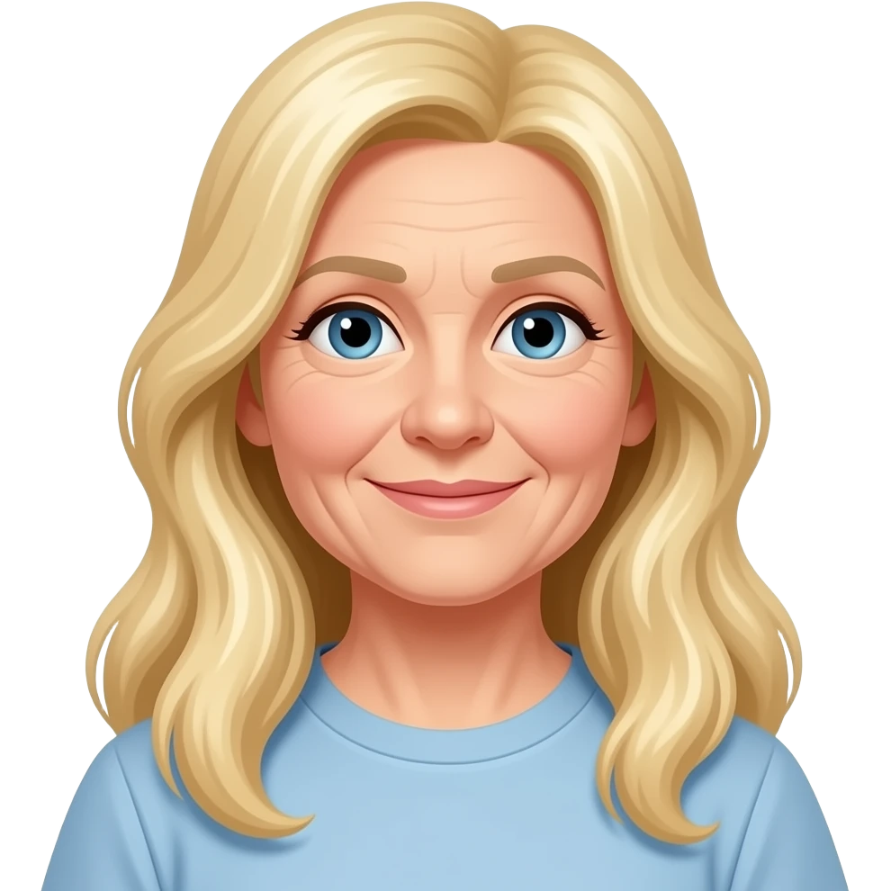 50 year old long blonde hair raking emoji