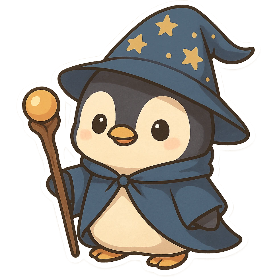 Penguin Wizard emoji