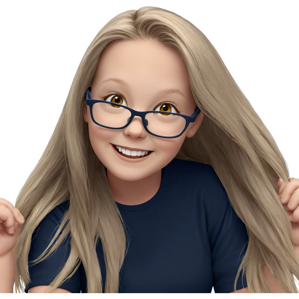 smiling girl with glasses emoji