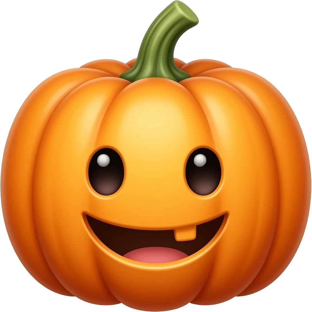Happy cute pumpkin emoji