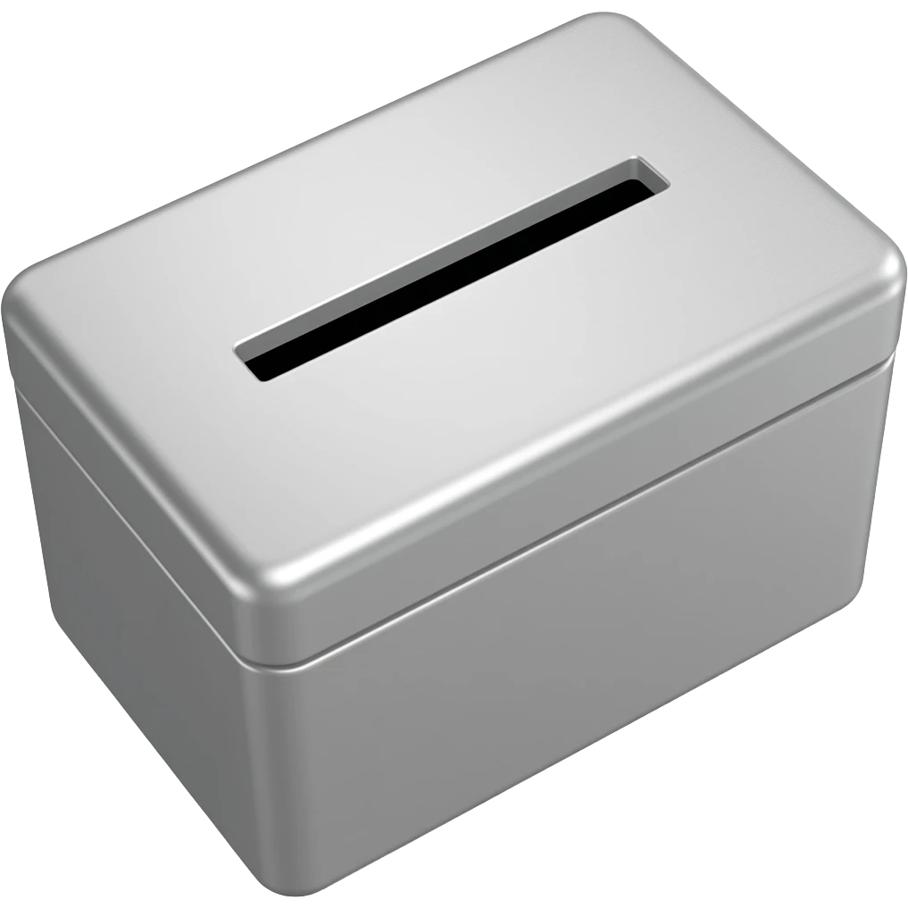 generate a money box, basic, with a slit, make it more wide than high emoji