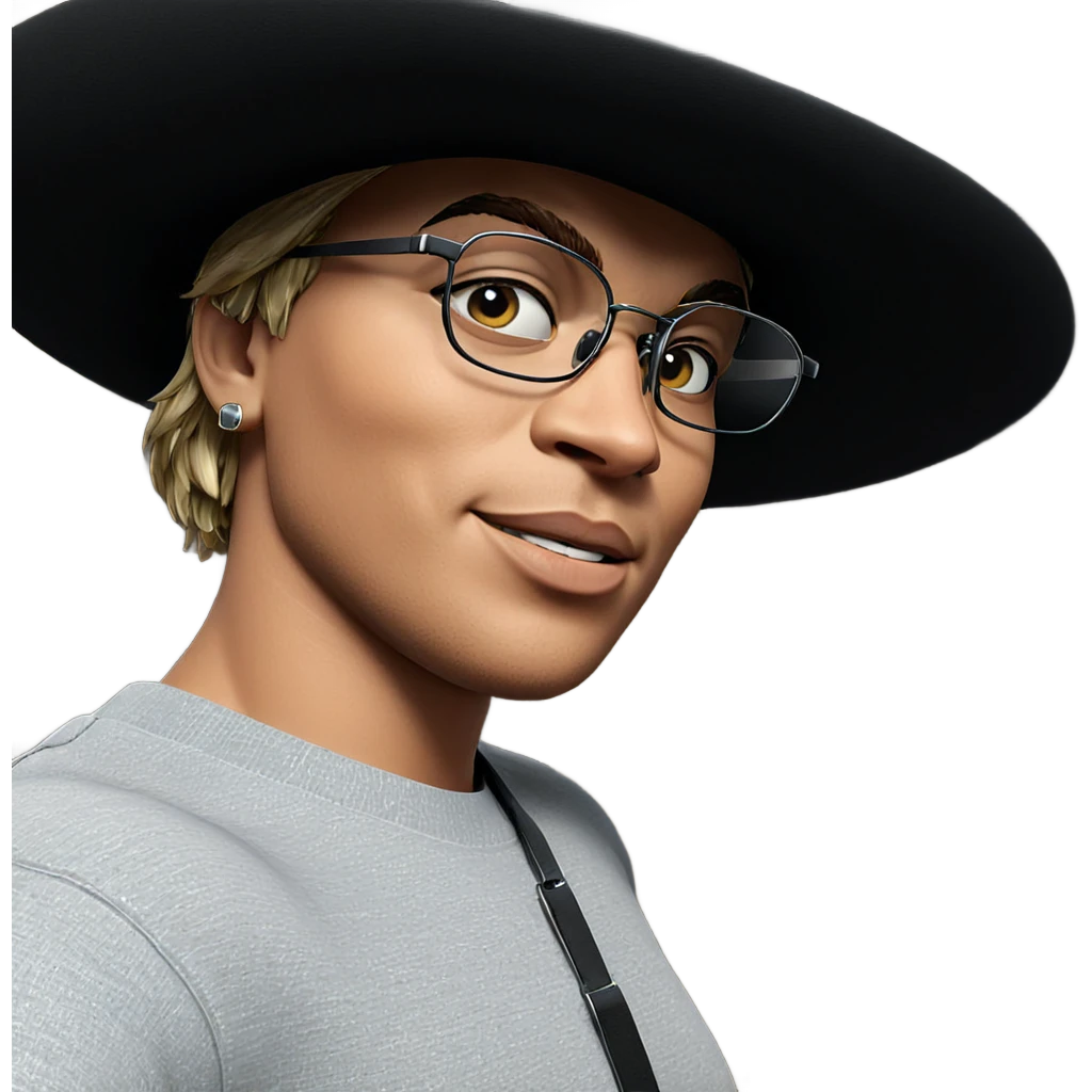 stylish boy with glasses emoji