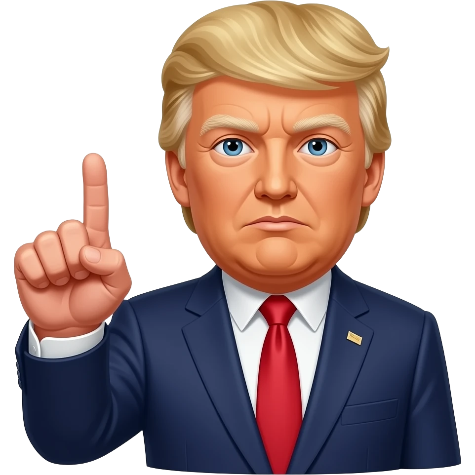 President trump with middle finger emoji